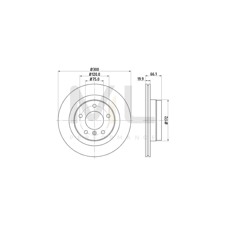 HELLA PRO High Carbon 8DD 355 128-361 Brake Disc Internally Vented, Coated, High-carbon, without wheel hub, without wheel studs | ML Performance Car Parts