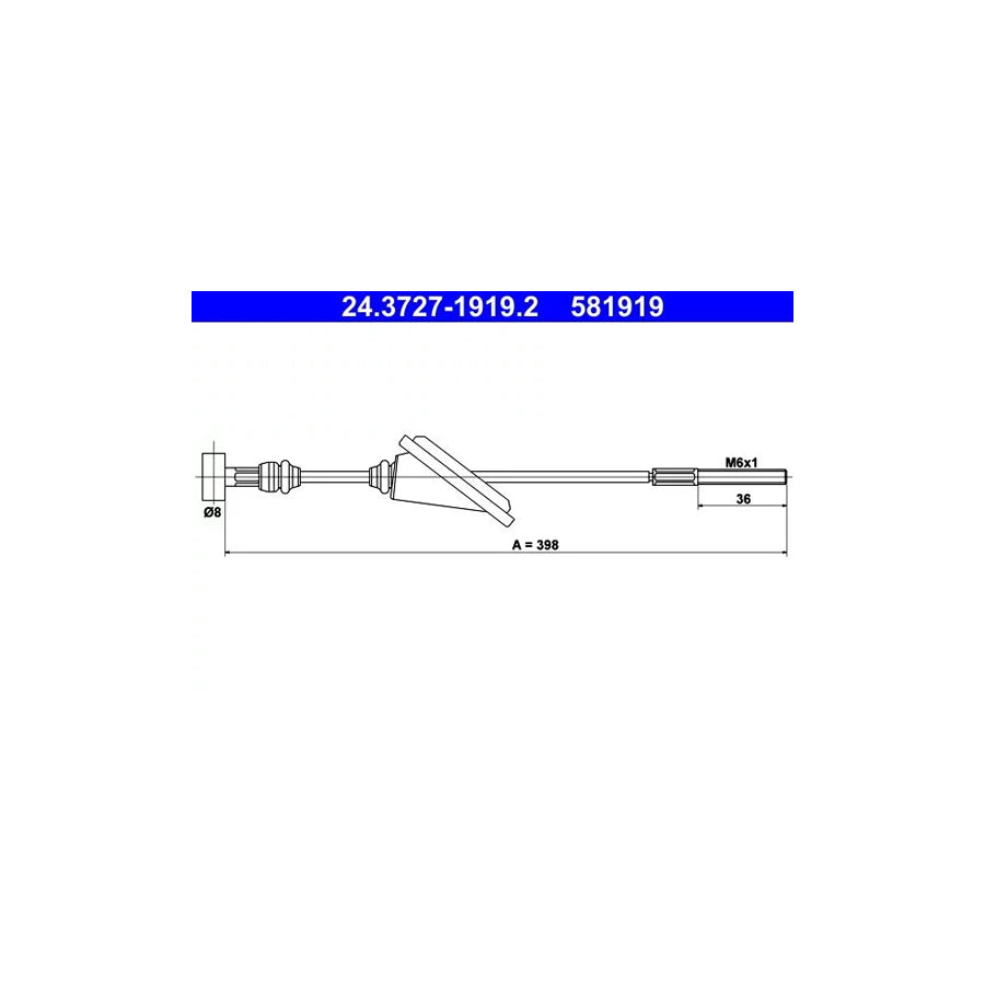 ATE 24.3727-1919.2 Hand Brake Cable