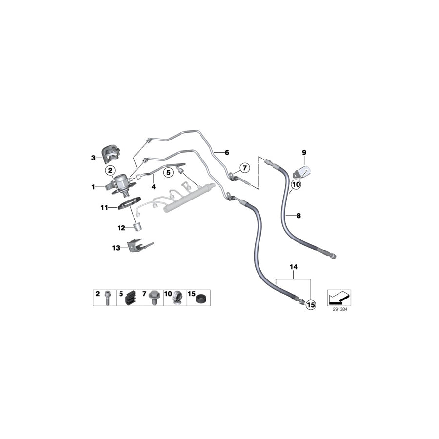 Genuine BMW 13537605016 F30 F33 F36 Fuel Feed Line (Inc. 428i, 328i & 328iX)