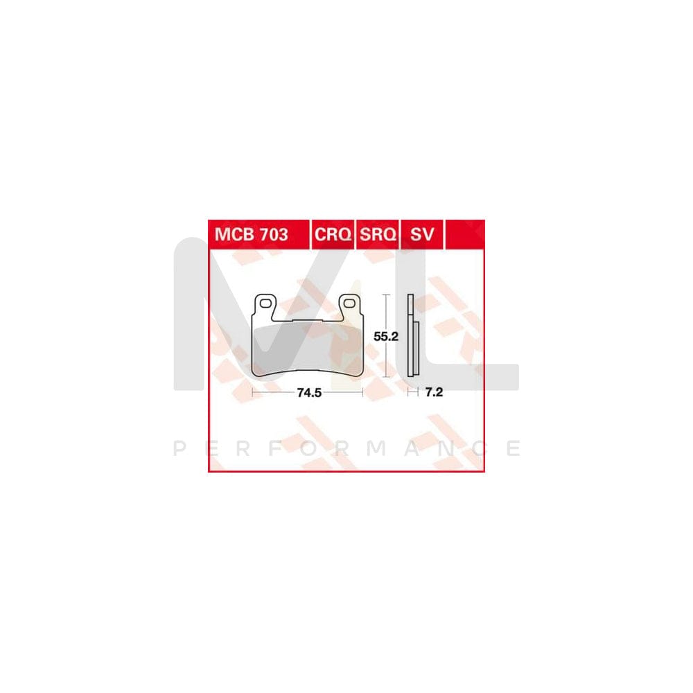 TRW Organic Allround Mcb703 Brake Pad Set