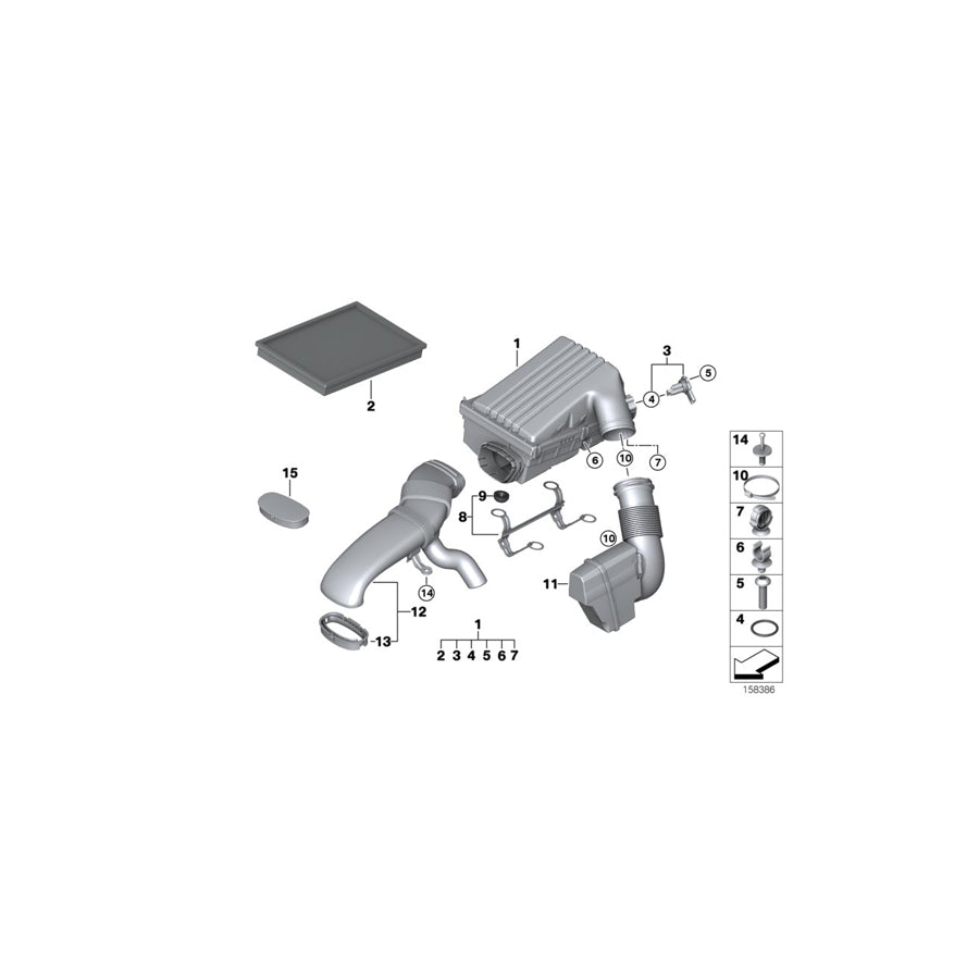 Genuine BMW 13717548885 E70 Intake Muffler (Inc. X5 3.0si)