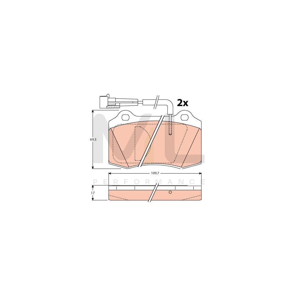 TRW Gdb1191 Brake Pad Set Incl. Wear Warning Contact