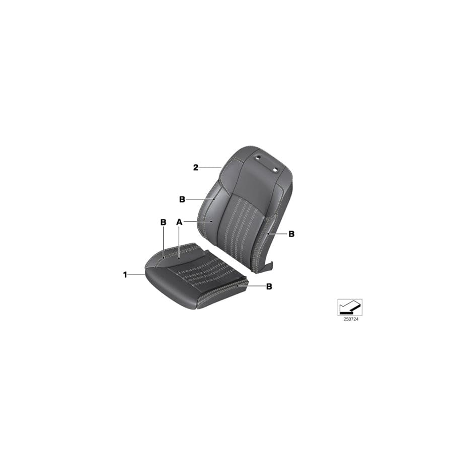 Genuine BMW 52108028587 F10 Seat Cover M Leather Multifunct.Seat INDIVIDUAL (Inc. M5)