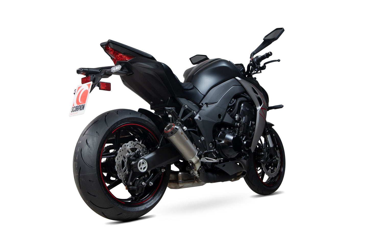 Scorpion PKA131TEO Kawasaki Z1000 Red Power Slip-On (Pair) - Titanium Sleeve | ML Performance UK UK