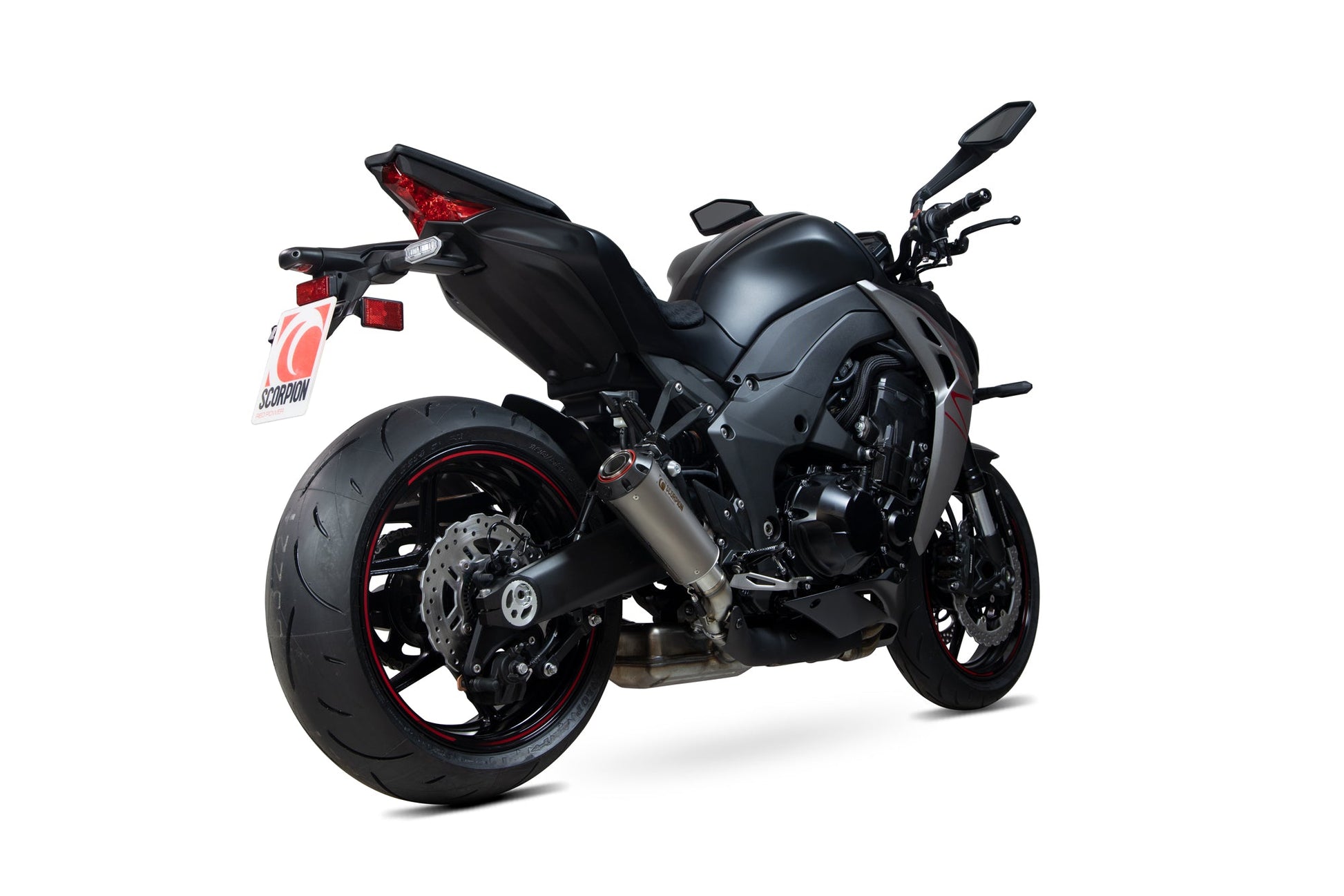 Scorpion PKA131TEO Kawasaki Z1000 Red Power Slip-On (Pair) - Titanium Sleeve | ML Performance UK UK