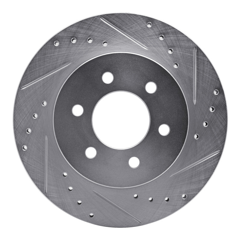 R1 Concepts R1 97-02 Dodge Dakota 4WD Front Right Drilled & Slotted Silver Brake Rotor