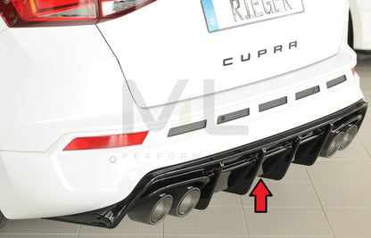 Rieger 00088228 SEAT 5FP Ateca Cupra Rear Diffuser 1 | ML Performance UK Car Parts