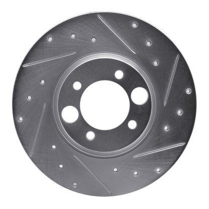 R1 Concepts R1 62-87 Jaguar XJ Rear Right Drilled & Slotted Silver Brake Rotor