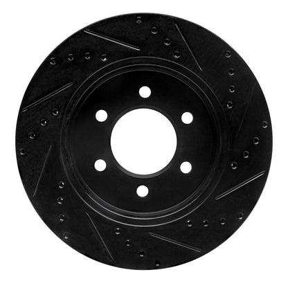 R1 Concepts R1 99-07 Ford E-350 Econoline Club Wagon Rear Left Drilled & Slotted Black Brake Rotor