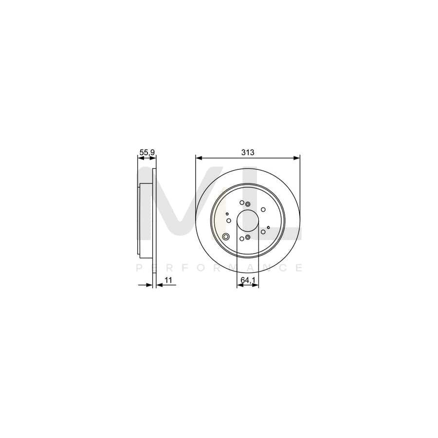 BOSCH 0 986 479 W23 Brake Disc for HONDA Pilot (YF1) Solid, Oiled | ML Performance Car Parts