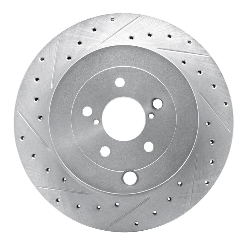 R1 Concepts R1 17-25 Subaru BRZ Rear Left Drilled & Slotted Silver Brake Rotor