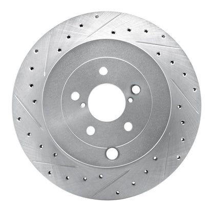 R1 Concepts R1 17-25 Subaru BRZ Rear Left Drilled & Slotted Silver Brake Rotor