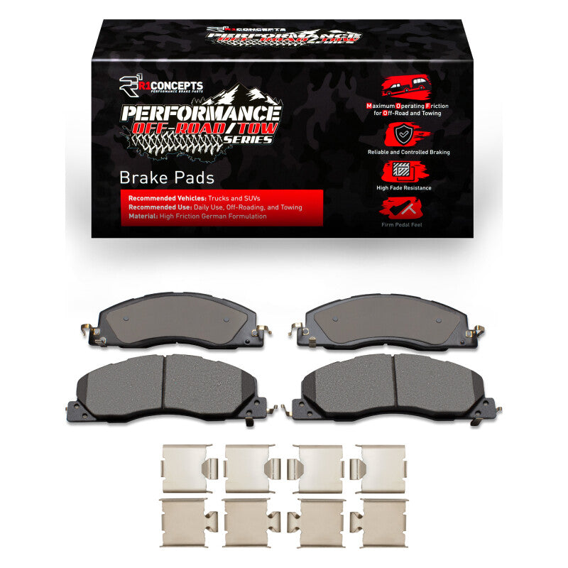 R1 Concepts R1 2009-2018 Dodge Ram 3500 Front Performance Off-Road/Tow Brake Pads & Hardware Kit