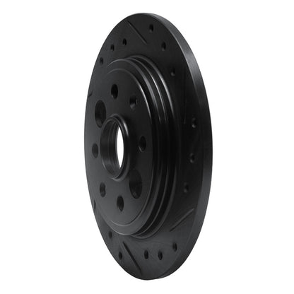 R1 Concepts R1 86-89 Acura Integra Rear Right Drilled & Slotted Black Brake Rotor