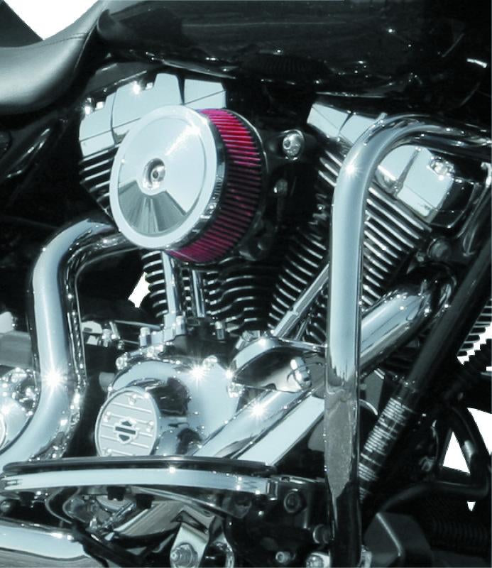 S&S Cycle Dished Bobber Air Cleaner Cover w/ Machined Highlights  - Chrome