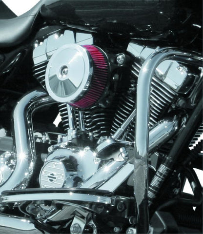 S&S Cycle Dished Bobber Air Cleaner Cover w/ Machined Highlights  - Chrome