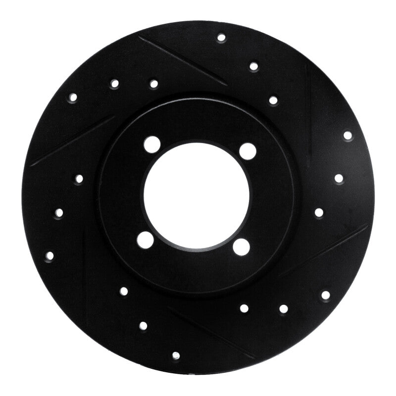 R1 Concepts R1 74-87 Dodge COLT Front Right Drilled & Slotted Black Brake Rotor