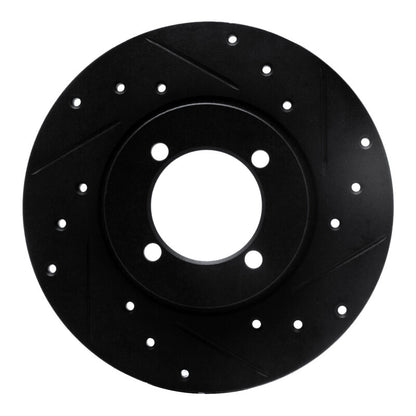 R1 Concepts R1 74-87 Dodge COLT Front Right Drilled & Slotted Black Brake Rotor