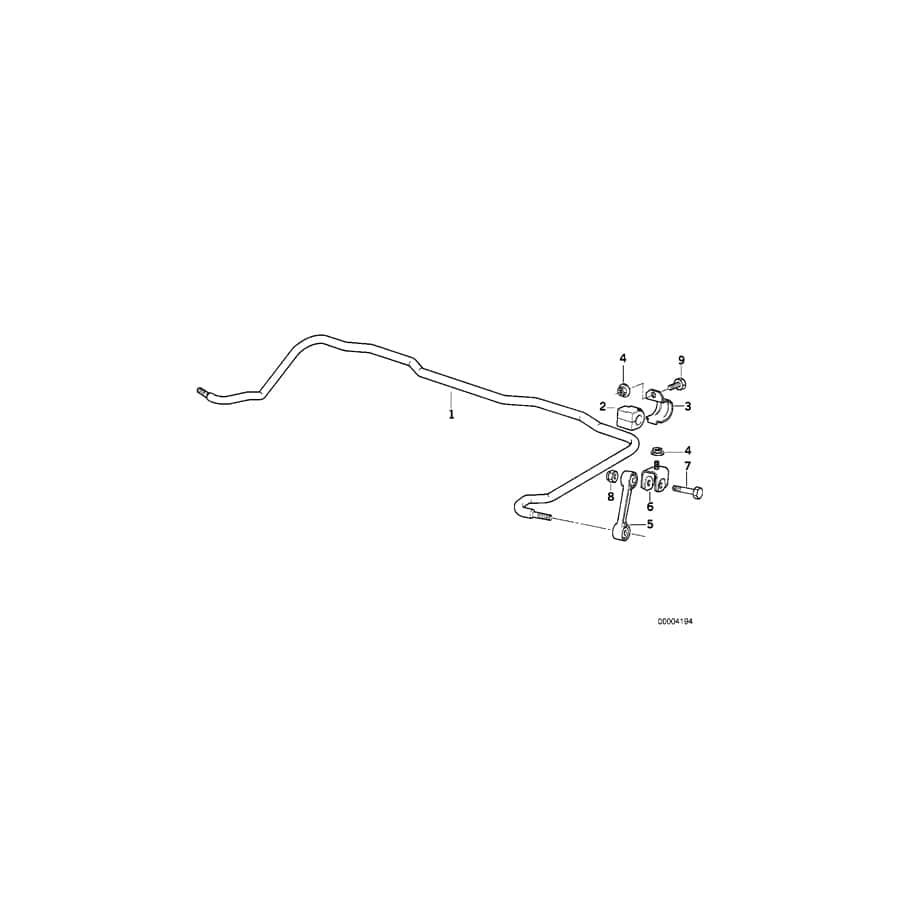 Genuine BMW 33551137984 E36 Stabilizer, Rear D=17mm (Inc. 325is, 318i & 325td)