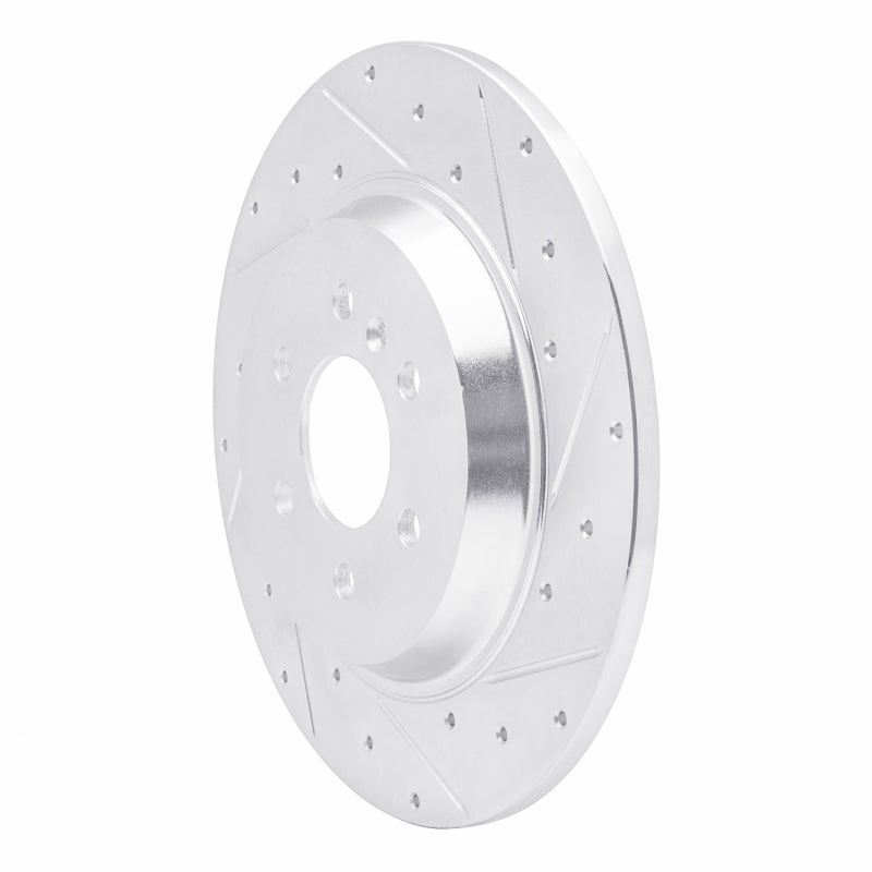 R1 Concepts R1 11-15 VPG MV-1 Rear Right Drilled & Slotted Silver Brake Rotor