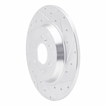 R1 Concepts R1 11-15 VPG MV-1 Rear Right Drilled & Slotted Silver Brake Rotor