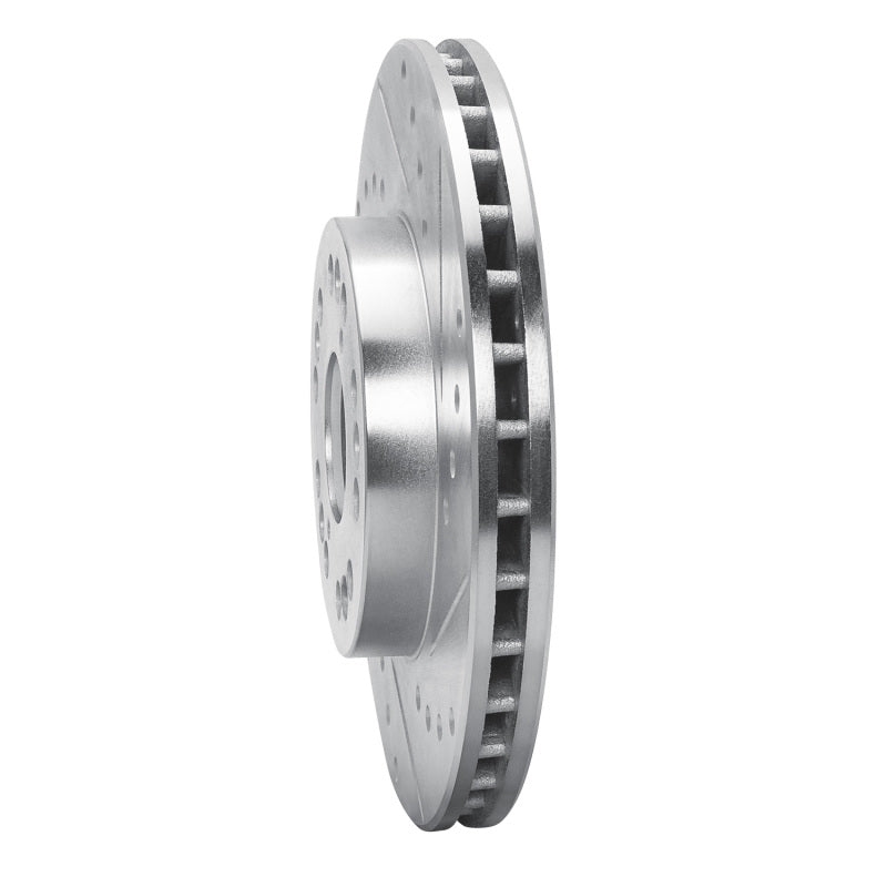 R1 Concepts R1 90-90 Lexus LS400 Front Right Drilled & Slotted Silver Brake Rotor