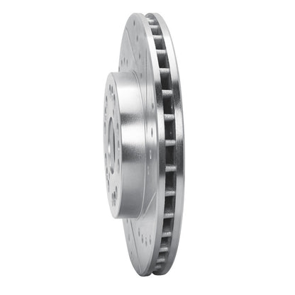 R1 Concepts R1 90-90 Lexus LS400 Front Right Drilled & Slotted Silver Brake Rotor