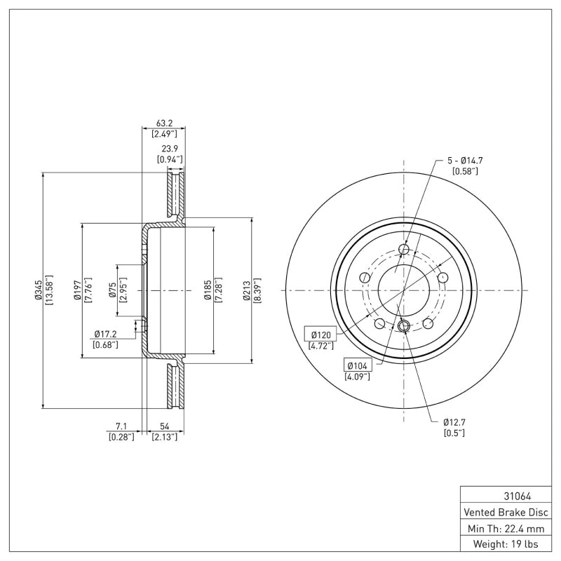 DFC 04-10 BMW 550i Rear Brake Rotor