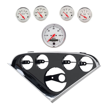 Autometer Arctic White Direct Fit Dash Kit 55-56 Chevrolet (1 x 3-3/8in. / 4 x 2-1/16in.)