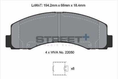 PAGID Racing T8208SP2001 STREET+ Brake Pads