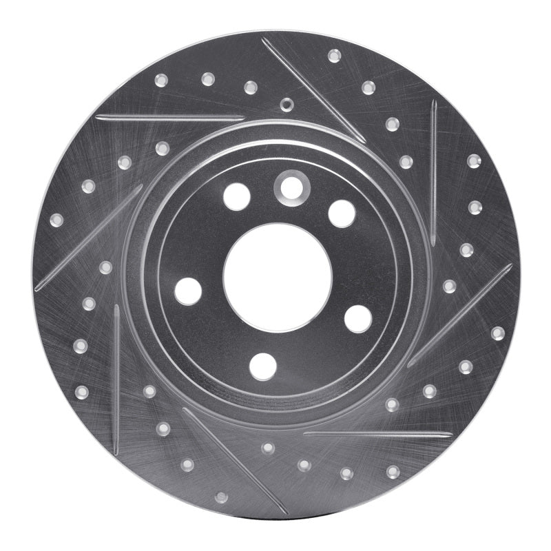 R1 Concepts R1 15-20 Jaguar E-Pace Rear Right Drilled & Slotted Silver Brake Rotor