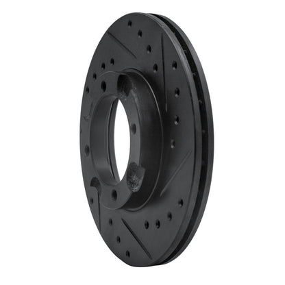 R1 Concepts R1 87-99 Hyundai Excel Front Right Drilled & Slotted Black Brake Rotor