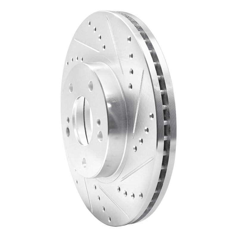 R1 Concepts R1 97-01 Infiniti Q45 Front Right Drilled & Slotted Silver Brake Rotor