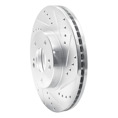 R1 Concepts R1 97-01 Infiniti Q45 Front Right Drilled & Slotted Silver Brake Rotor