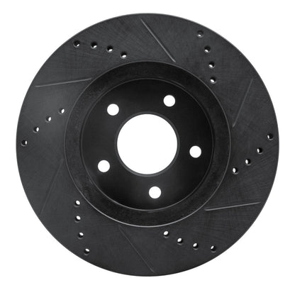 R1 Concepts R1 02-07 Chevrolet Equinox Front Left Drilled & Slotted Black Brake Rotor