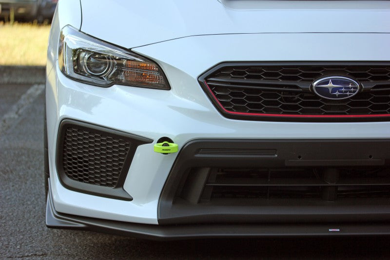 Perrin Performance PERRIN 18-21 Subaru WRX & STI / 13-25 BRZ / 17-20 Toyota 86 Tow Hook Kit (Front) - Neon Yellow