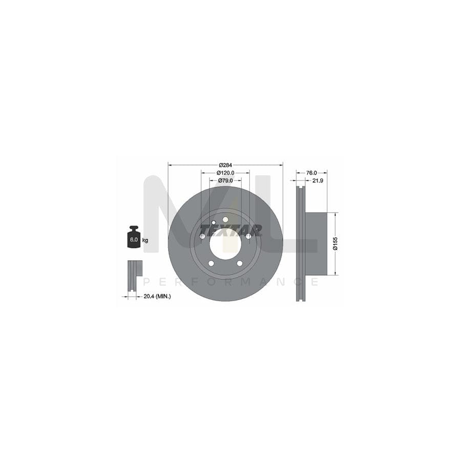 TEXTAR 92022300 Brake Disc for BMW 5 Saloon (E28) Internally Vented, without wheel hub, without wheel studs  - 1 piece