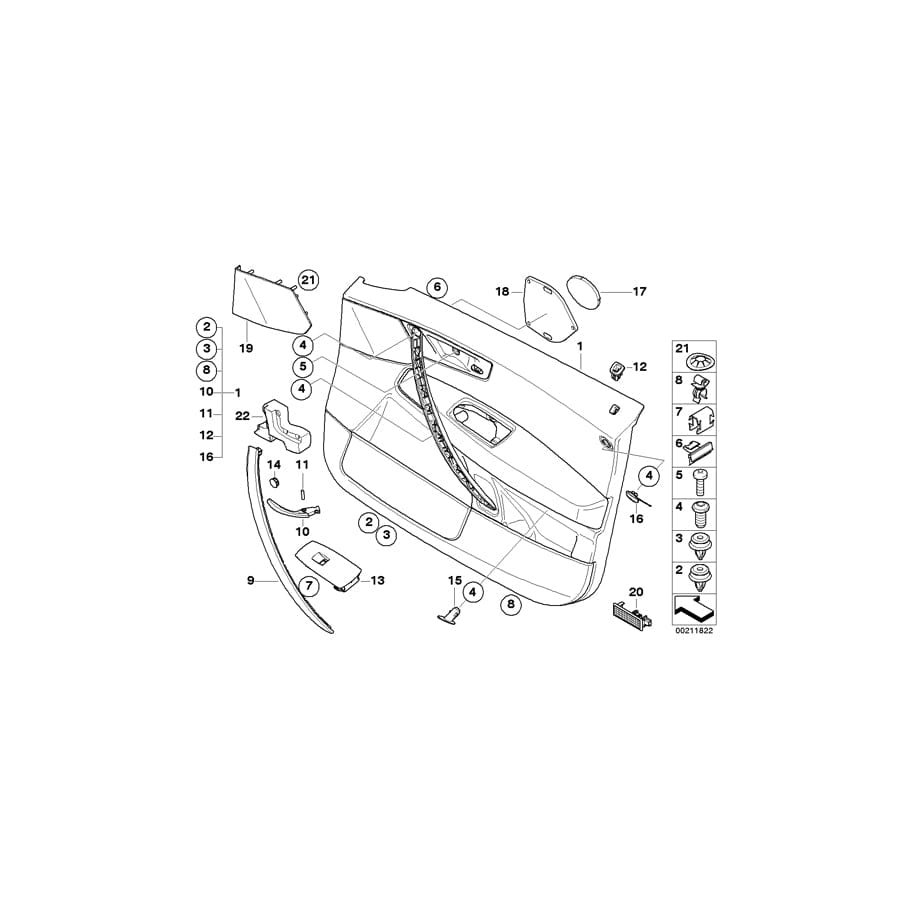 Genuine BMW 51413419209 E83 Cover F Left Loudspeaker SCHWARZ (Inc. X3)