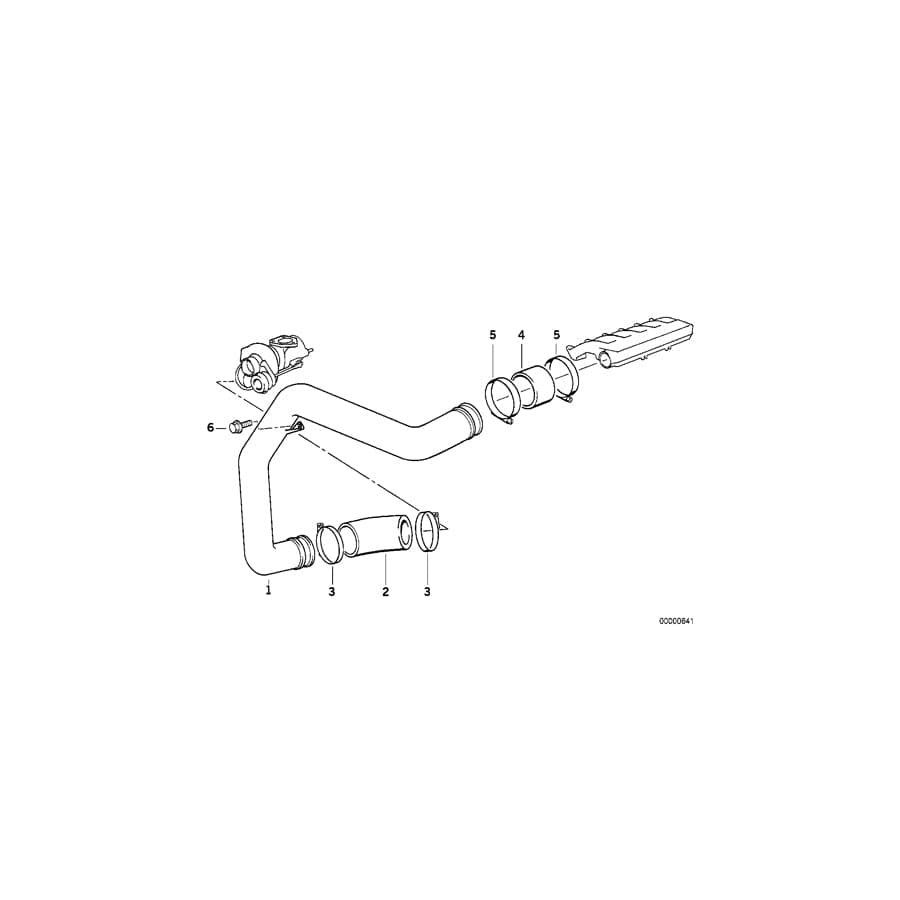 Genuine BMW 11612244426 E36 E34 Pressure Pipe Without Exhaust Gas Valve (Inc. 325td & 525td)