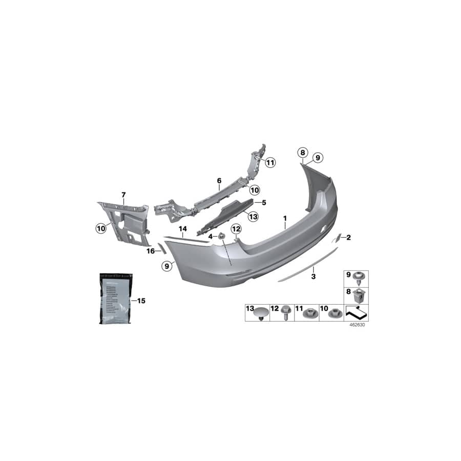 Genuine BMW 51127384573 F30 F31 Trim Strip, Matt Aluminum (Inc. 328i, 340iX & 320i)