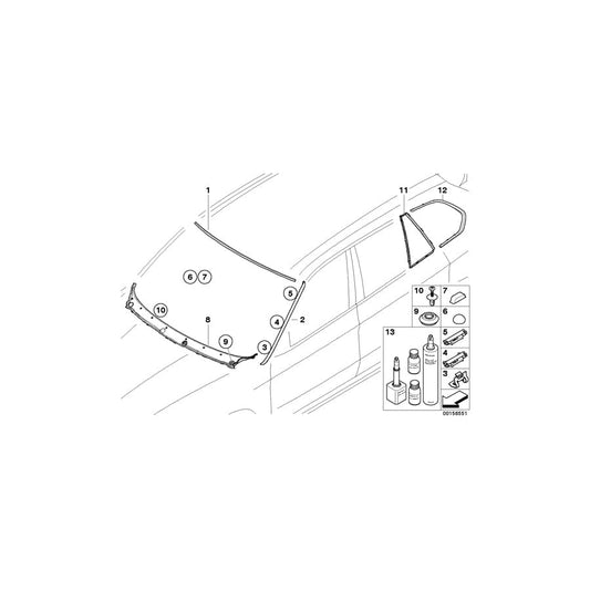 Genuine BMW 51377207845 E70 Finisher, Side Window, Rear Left GLANZSCHWARZ (Inc. X5)