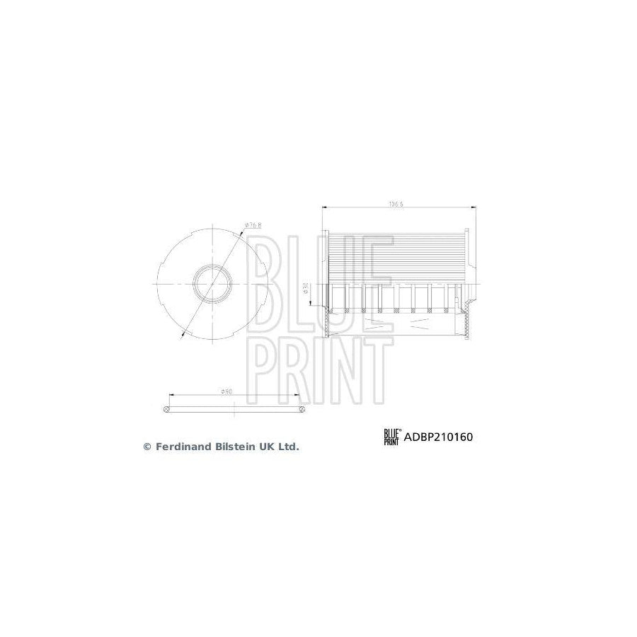Blue Print Adbp210160 Oil Filter for Fiat Ducato