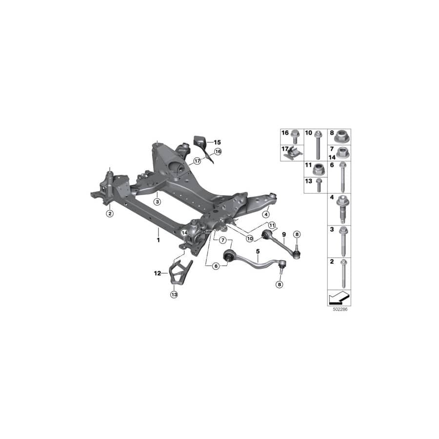 Genuine BMW 07146881460 G01 G02 Multi-Purpose Bolt Asa M12X1,25X99 (Inc. X4 25dX & X3)