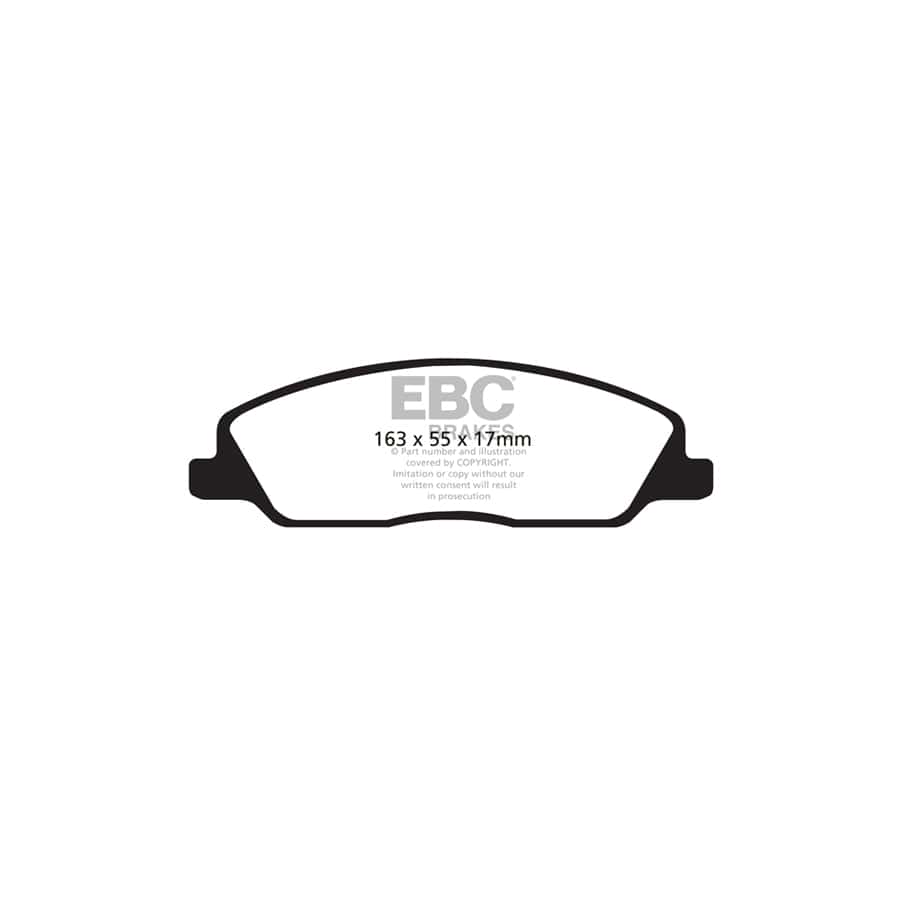 EBC PD02KF225 Ford Mustang Redstuff Front Brake Pad & Plain Disc Kit 2 | ML Performance UK Car Parts