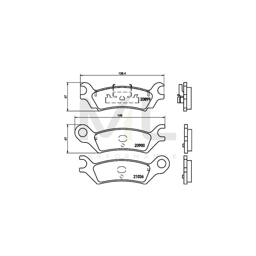 TEXTAR 2089901 Brake pad set not prepared for wear indicator