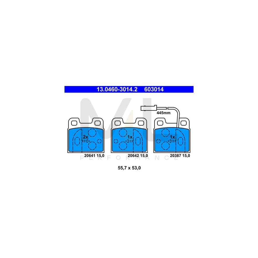 ATE 13.0460-3014.2 Brake pad set for ALFA ROMEO 75 (162B) incl. wear warning contact