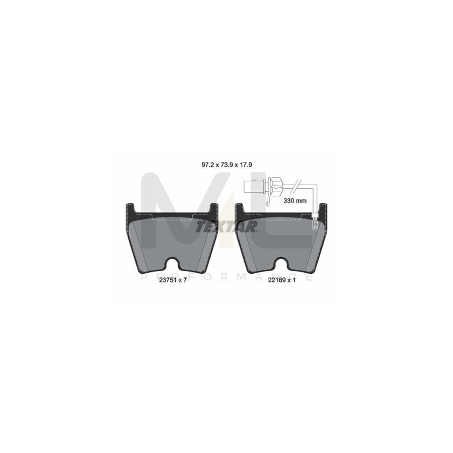 TEXTAR 2375104 Brake pad set with integrated wear warning contact
