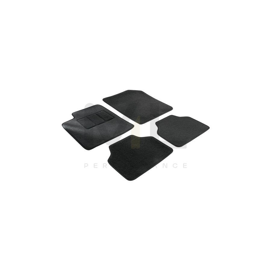 WALSER Tailored 14611 Floor mat set Textile, Front and Rear, Quantity: 4, Black