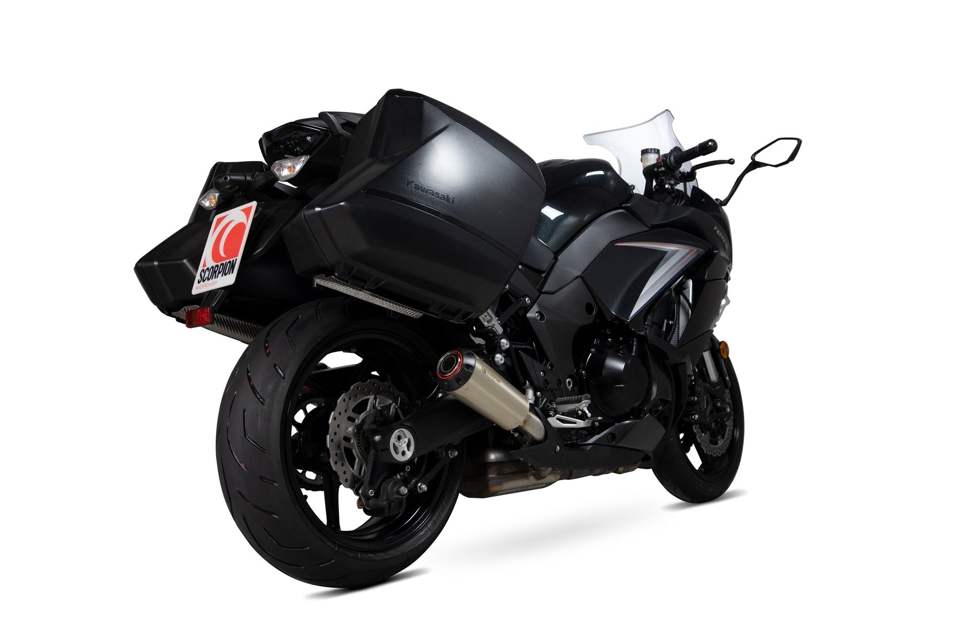 Scorpion PKA108TEO Kawasaki Z1000 SX Red Power Slip-On (Pair) - Titanium Sleeve | ML Performance UK UK