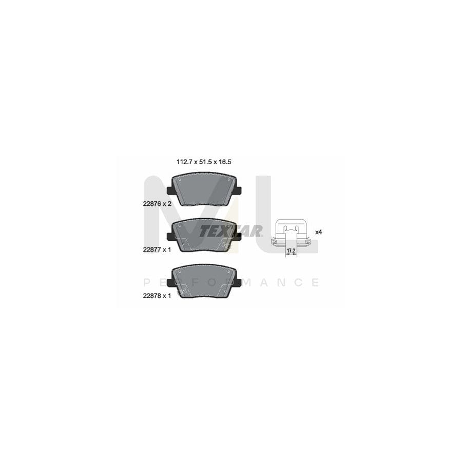 TEXTAR 2287601 Brake pad set for HYUNDAI i30 incl. wear warning contact, with accessories